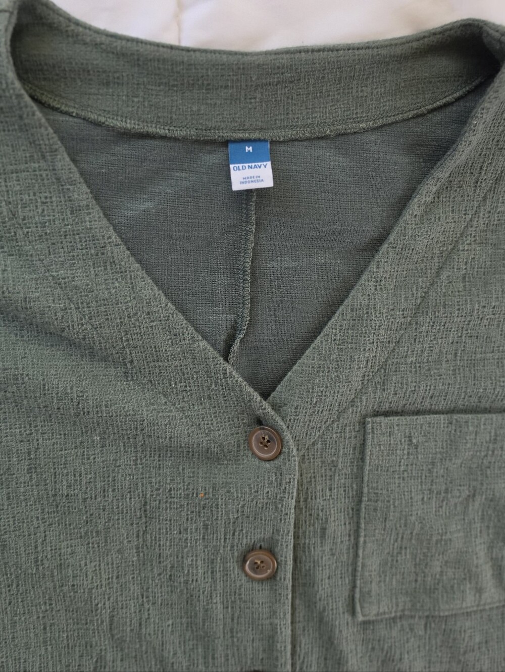 Old Navy Textured -knit Utility Short Sleeve Button Romper - Picture 6 of 6
